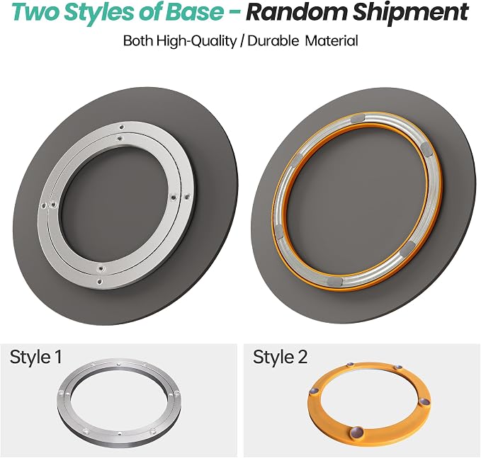 15.7" Lazy Susan Turntable – 360° Sinteredstone Silent Anti-Slip Turntable, Table Top Centerpiece for Kitchen, Pantry, Spice Rack, Refrigerator & Dining Table, Black - Image 8
