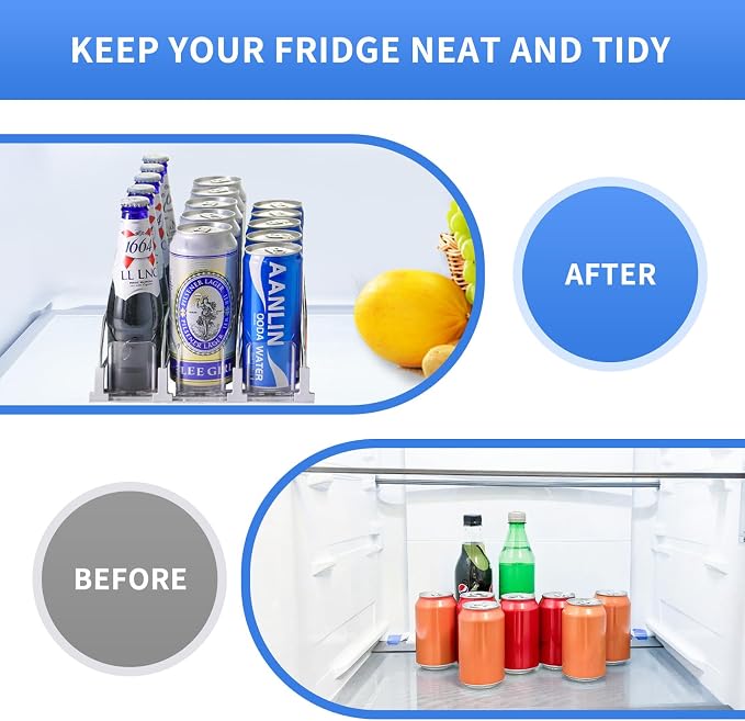 Fridge Drink Organizer for Soda Cans, 3Row Automatic Can Dispenser with Self-Pushing Design, Space-Saving Beverage Storage Rack, Holds 15 Cans - Image 6
