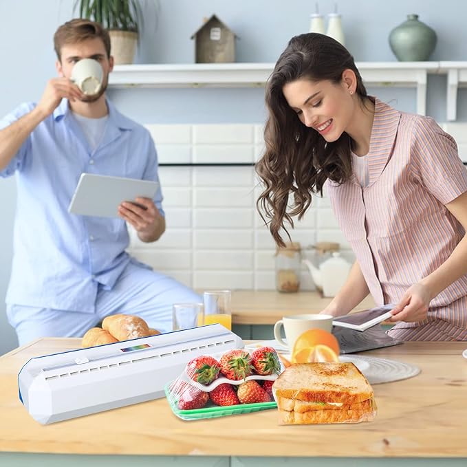 Plastic Wrap Dispenser with Cutter, Reusable Cling Film Dispenser, Cling Wrap Dispenser with Slide Cutter, Also for Aluminum Foil, Tin Foil, Baking Paper (XL) - Image 5