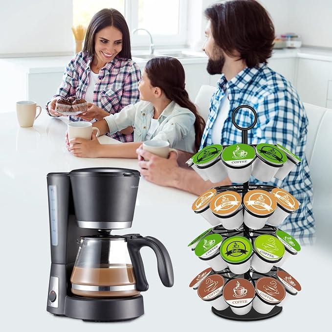 KIMIUP Coffee Pod Holder, K Cup Organizer Compatible with K-Cups(36 Pods) | Kitchen Detachable Coffee Pod Organizer for Countertop, Spins 360-Degrees - Image 5