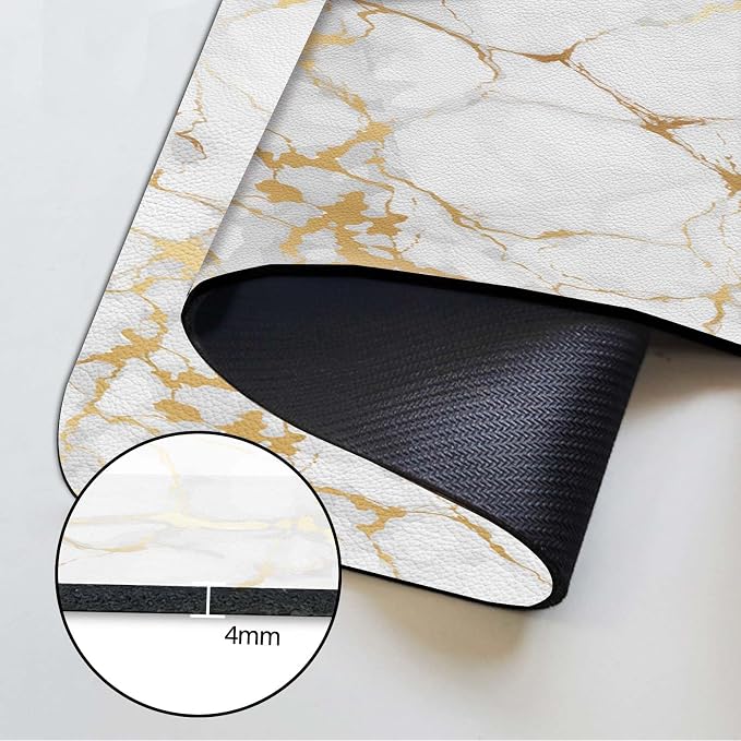 MCALK Marble White Kitchen Sink Faucet Mat Splash Guard, Absorbent Quick-Dry Kitchen Sink Mat - Ideal for Splash Guard & Drip Catching with Modern Art Decor( 1pc 15"x5.5") - Image 6