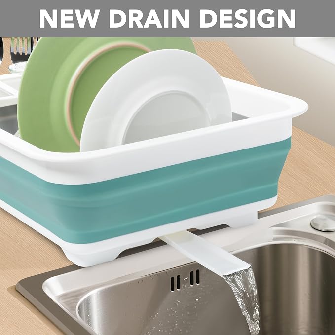 Tiawudi Collapsible Dish Drying Rack, Pop Up Dinnerware Drainer, Portable Plate Organizer for Kitchen RV Campers Travel Trailer, Space Saving Kitchen Storage Tray - Image 3