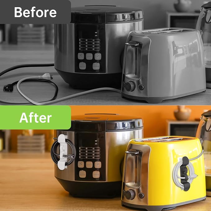 Daisyhome 6PCS Cord Organizer for Appliances, Upgraded Appliance Cord Wrap | Cord Holder Stick on Pressure Cooker, Coffee Maker, Air Fryer and Blender - Image 2