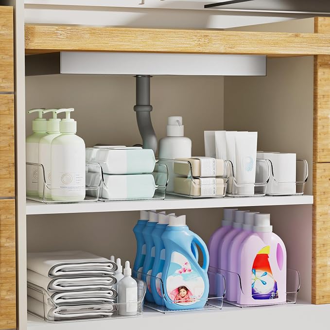 Clear Organizing Bins for Total Home Organization - Multi-Purpose Storage Solution for Pantry, Closet, Bathroom, and Kitchen (8 pack clear) - Image 6