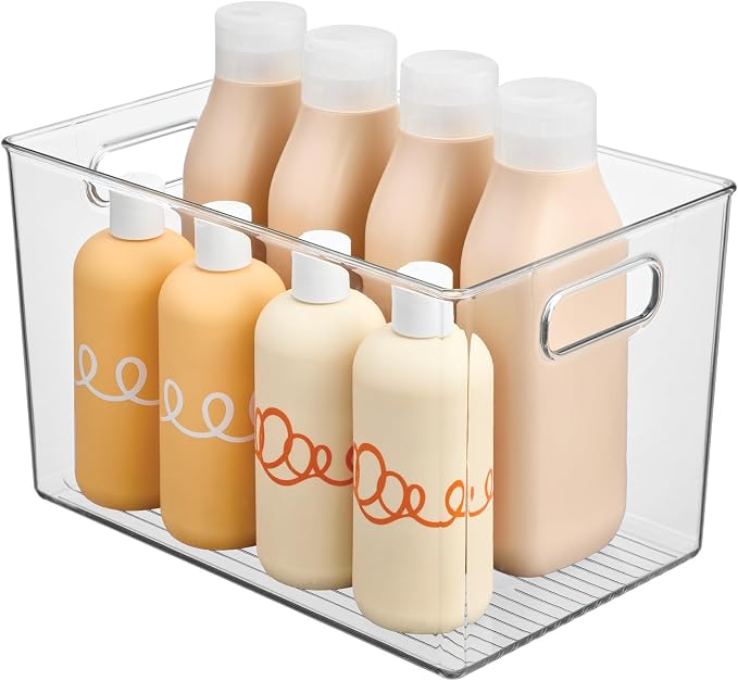 iDesign Large Clear Plastic Storage Bin | For Bathroom or Vanity, Organizer for Hair Tools, Organizer for Shampoo Bottles by iDesign