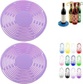 Multi-Use Silicone Storage Bag & Organizer,Multifunctional Mesh Coaster,Silicone Wine Carrier,Reusable, Foldable, Portable Coaster for Wine Bottles,Cups, Hot Dishes,and Beverages(2pcs Light Purple) by Unknown