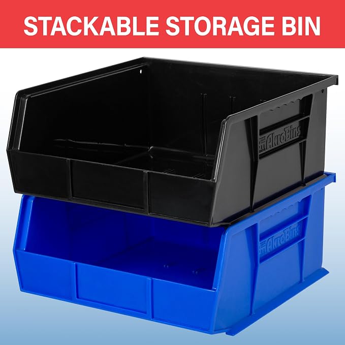 Akro-Mils 30235 AkroBins Plastic Storage Bins, 11"x11"x5", Red, 6-Pack | Space-Saving Stackable Bins for Garage, Pantry, Craft Organization - Image 4