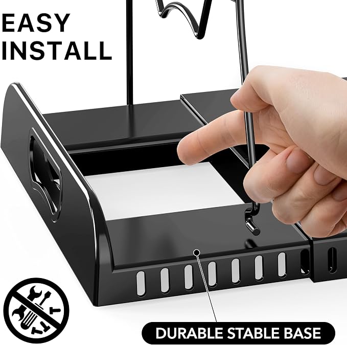 Simple Houseware Expandable Pan Rack 10 Adjustable Compartments, Black | Kitchen Cabinet Organizer for Pots, Pans, Lids & Bakeware - Pantry & Countertop Storage - Image 5
