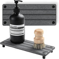 2 Pack Fast Drying Water Absorbing Diatomite Stone Mat Tray for Kitchen & Bathroom Counter - Instant Dry Sink Caddy Organizer - Vanity Holder for Soap and Sponge – Charcoal 10" x 4" by Razborci