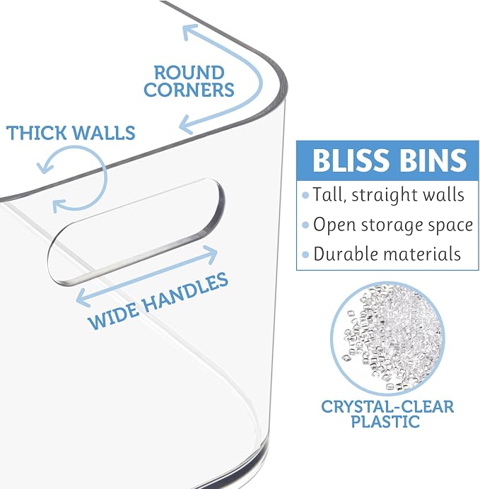 STORi Bliss 10" x 6" Open Clear Pantry Organizer Bin, Plastic Containers with Handle for Kitchen, Fridge, Cabinet, Closet, Bathrom, Undersink Storage Made in USA - Image 8