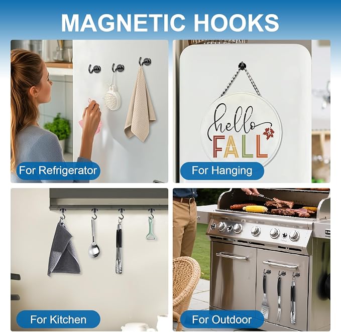 LOVIMAG Magnetic Hooks, Cruise Essentials 2026, 25 Pack-85LBS | Heavy Duty Strong Magnet Hook for Cruise Cabin, Refrigerator Fridge, Ship, Classroom, Kitchen Grills, Black - Image 2