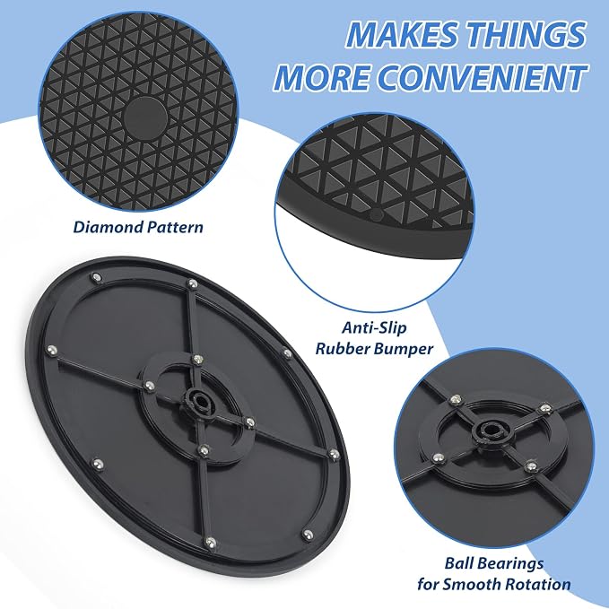 Lazy Susan 10 inch with Steel Ball Bearings,Heavy Duty Rotating Swivel Stand,Lazy Susans Turntable for Flat Panel Monitors, TV's, Potted Plants, Stereo Speakers, Lazy Susan Turntable Organizer - Image 3
