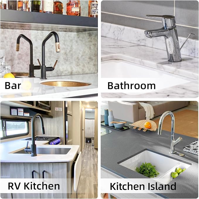 LOPNUR Cuttable Faucet Mat for Kitchen Sink, Extra Long 29 Inch, Dark Grey | Super Absorbent & Fast Dry Diatomite Sink Splash Guard, 0.8-2.4 Inch Adjustable Faucet Hole, Cut to Fit Bathroom & RV Sinks - Image 3