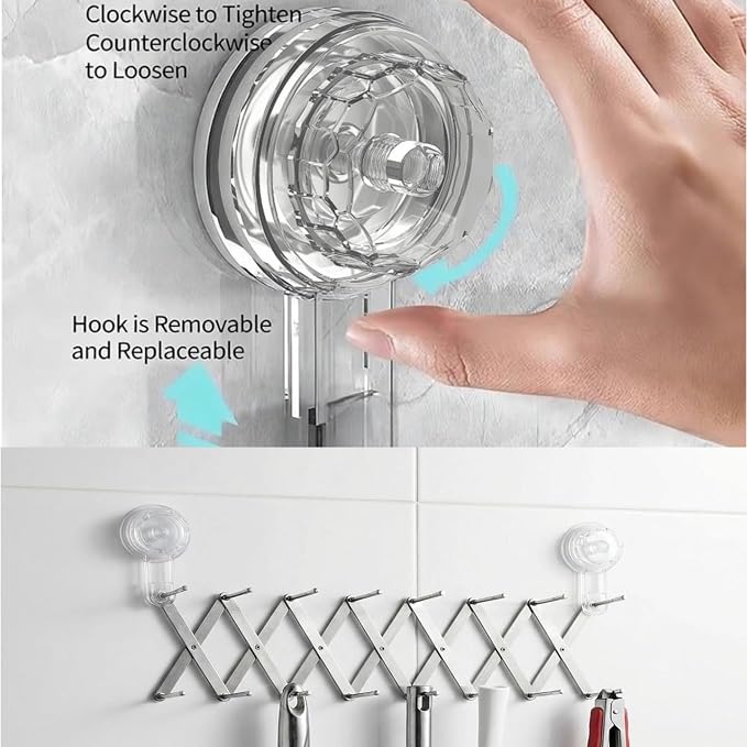 Expandable Pot Lid Organizer, Multi-Use Kitchen and Bathroom Wall Holder | Organizes pot lids, plates and cutting boards, or mounts on kitchen and bathroom walls to hold utensils, cloths and towels. - Image 9