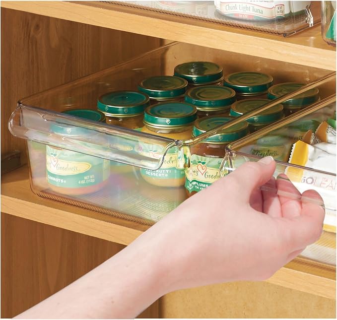 iDesign Fridge Storage Bin with Handle, Set of 2, Clear | Fridge Tray, For Cheeses and Snacks - Image 7