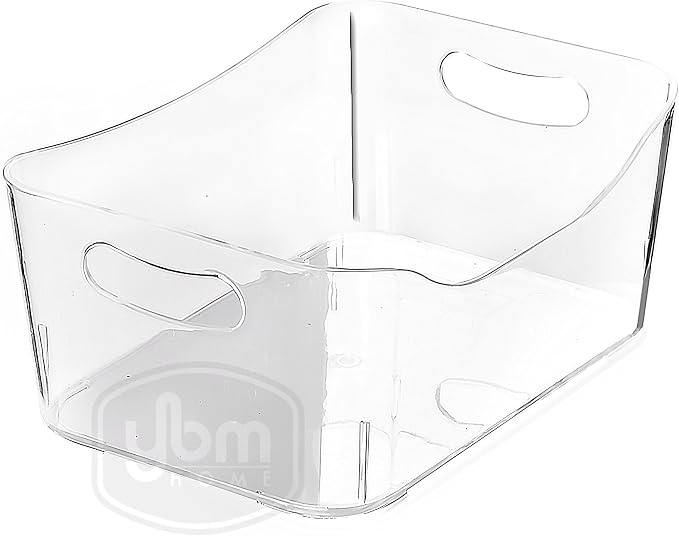 YBM HOME Storage Bins - Open Plastic Organizers and Storage Basket for Kitchen Pantry Organization, Under Sink Bathroom Storage, Toy Baskets, Food Storage Box Containers (Small - Clear) by YBMHome