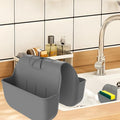 Sponge Holder for Kitchen Sink, Silicone Sink Saddle Caddy Organizer Rack, Sponges Holder Over Faucet, Hanging Kitchen Organizer Accessories Rack Basket - Dark Gray by OKeanu