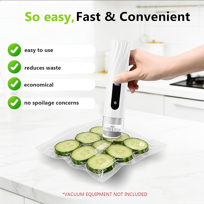 10.2 * 13.4 Inches Reusable Vacuum Sealer Bags for Food – 30 Packs | Leak-Proof & BPA-Free, Includes 3 Free Bag Clips, Ideal for Food Storage, Freezer & Handheld Vacuum Sealer Compatible - Image 8