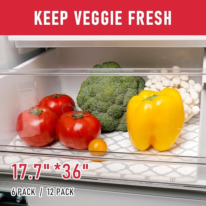 Cooyes Refrigerator Shelf Liners for French Door Fridge, 17.7" × 36" Extra Large, Non-Slip Fridge Liners Machine Washable, Refrigerator Drawer Mats for Glass Shelves Kitchen Cabinet - Image 5