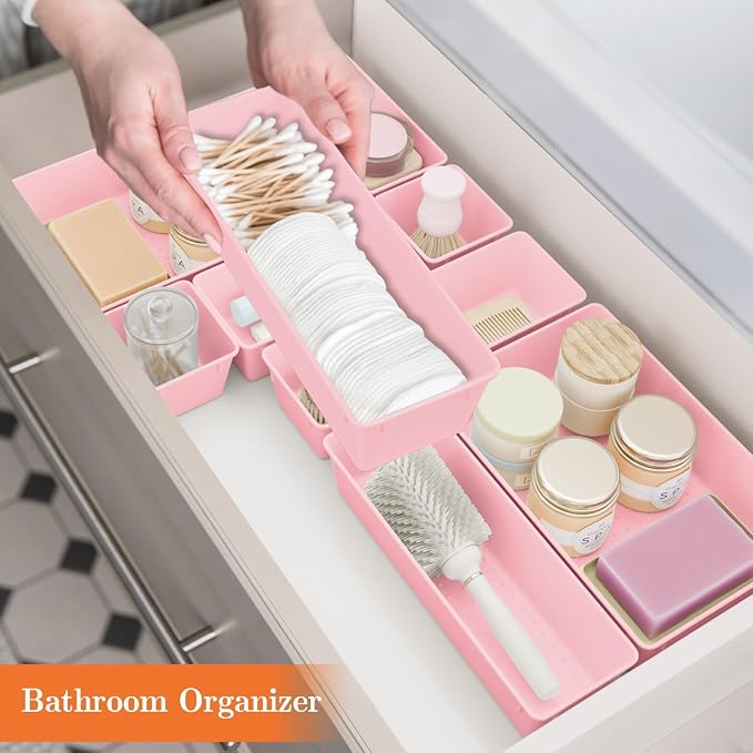 SpaceHacks 25 PCS Plastic Drawer Organizer, 4-Size Versatile Organizer Trays & storage Bins - Image 7