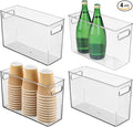 iDesign Tall Plastic Storage Bin with Handles, Set of 4, Clear | For Fridge or Freezer, Made in USA by iDesign