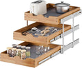 OCG Pull Out Cabinet Drawer 17" W x 21" D, 3 Tier Pull Out Cabinet Organizer, Heavy-Duty Slide Out Drawer for Cabinets, Organization for Kitchen, Pantry, Bathroom by OCG