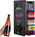 Can Cooler Holder with Bottle Opener, 2 in 1 Personalized Beer Can Sleeves Storage Organizer Wall Mount Beer Sleeves Organizer Dispenser for Home Family Bar Ideal Gift for Men Dad by Unknown