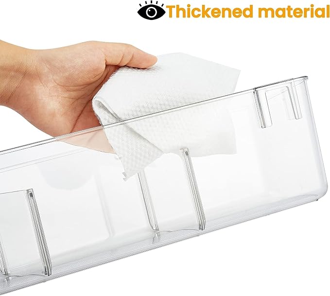 2 Pack Plastic Over Cabinet Door Organizer with Removable Hooks, Clear Hanging Baskets for Organizing Over the Cabinet Organizer Holder for Kitchen, Bathroom-Hang Outside or Inside Door-M - Image 5