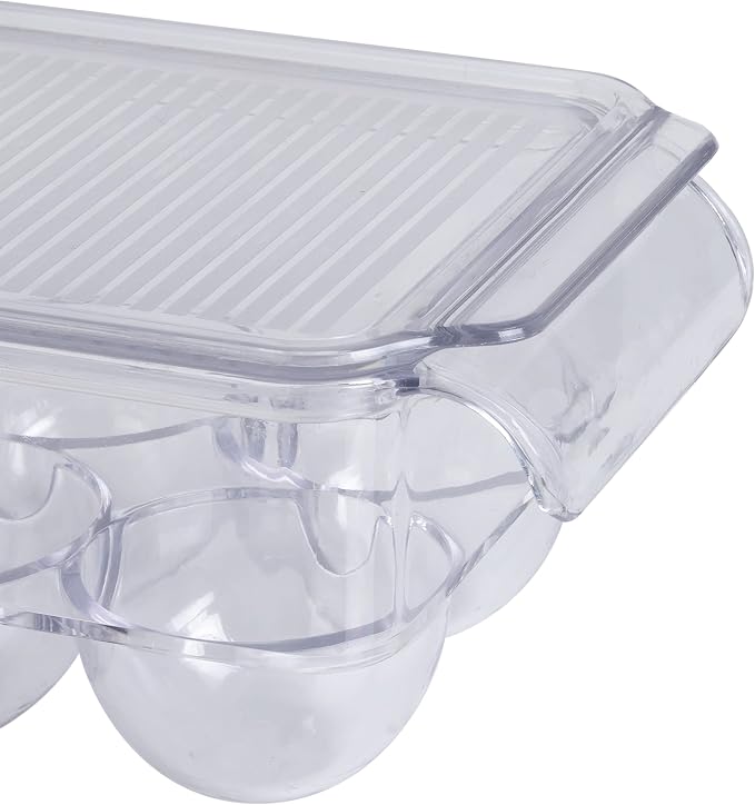 Kitchen Details Egg Crate | Dimensions: 14.5"x4.5"x2.9" | Fits 14 Eggs per Crate | Stackable | BPA Free | Easy Pull Handles | Kitchen Organization | Clear - Image 5
