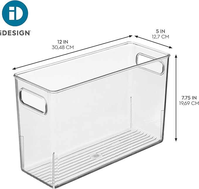 iDesign Tall Plastic Storage Bin with Handles, Set of 4, Clear | For Fridge or Freezer, Made in USA - Image 4