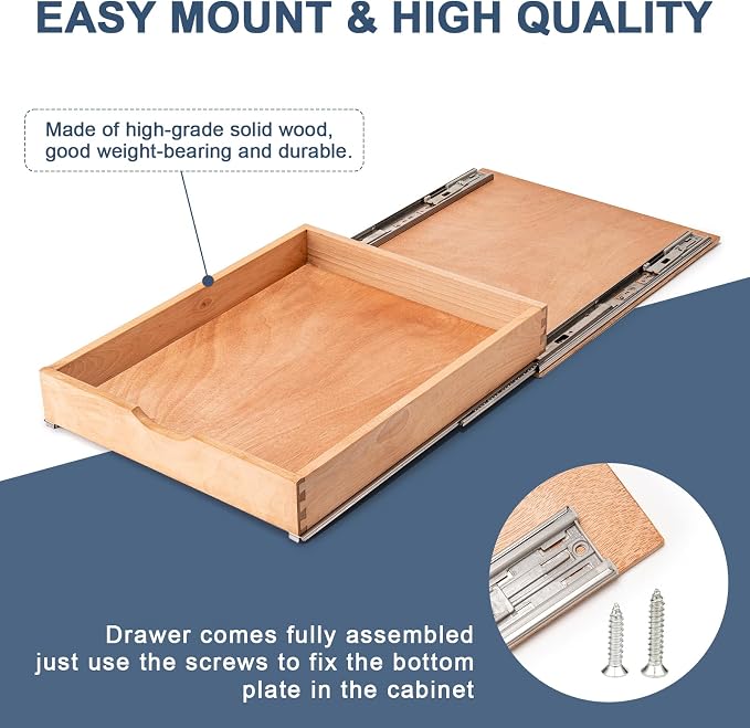 Pull Out Cabinet Drawers - 6x2 Size Options (12-23'W,18-21'D), Pre-Assembled with Soft Close Slides, Solid Beechwood, Easy Installation(18'W x 18'D) - Image 7
