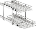 2-Tier Kitchen Cabinet Pull Out Shelf and Drawer Organizer Slide Out Pantry Storaqe Basket in Multiple Sizes (11" W x 18" D) by Unknown