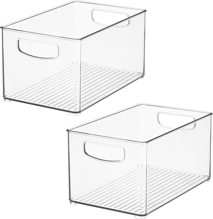 iDesign Stackable Clear Plastic Bin, 2-Pack | Kitchen Organizers and Storage, For Fridge and Pantry - Image 9