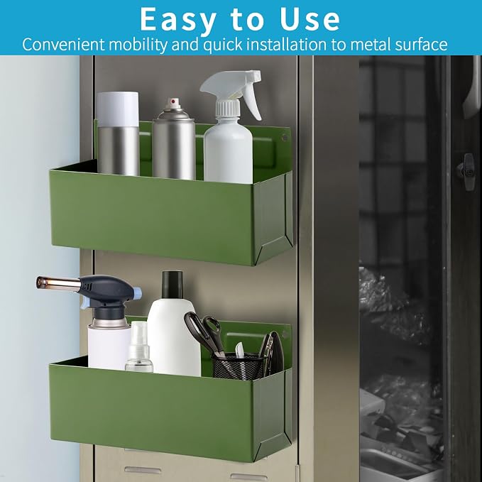Magnetic Aerosol Spray Can Holder, Magnet Toolbox Bottle Holder, Tool Box Storage Rack for Garage and Home, Craft Workspace, Mechanic Paint Bottle Can Organizer, Green, 3"x8.3" - Image 4