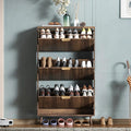 Shoe Cabinet Storage,Modern Freestanding Organizer with 3 Flip Drawers,Narrow Shoe Rack Cabinet for Entryway,Walnut by QIVOMIX