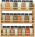 3-Tier Bamboo Spice Rack, Wall Mount & Countertop Spice Organizer | Seasoning Jars Rack Shelf Spice Organizer for Kitchen, Spice Storage Holder with handles, Front and Rear Protective Design by Thalomely