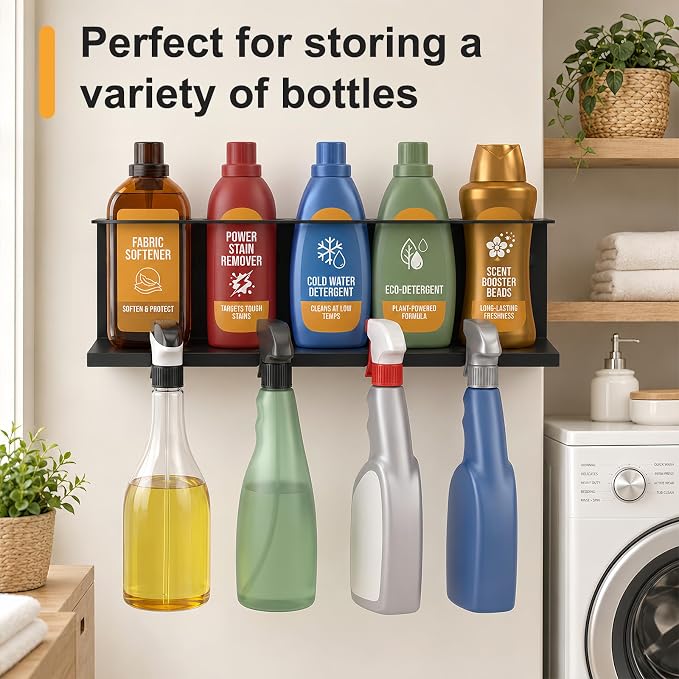 4Pcs Wall-Mounted Aerosol Spray Can Holder for Garage and Workspace | Steel Multi Hole Spray Bottle Rack, Flexibly Utilize Storage Space, Black Powder-Coated, No Assembly Required - Image 6