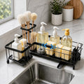 Extendable Corner Sink Sponge Holder, Quick-Drain Caddy for Kitchen Sink, Black by Unknown