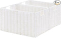 Wicker Storage Basket, Set of 2 Hand-Woven Paper Rope Wicker Basket, Large Storage Baskets for Organizing, Foldable Large Cube Storage Organizer Bins for Shelves (White) by Vagusicc