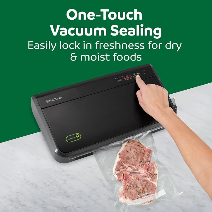 FoodSaver Vacuum Sealer Machine, Automatic Bag Detection, Sous Vide Friendly, with sealer bags, roll, handheld vacuum sealer, black - Image 6
