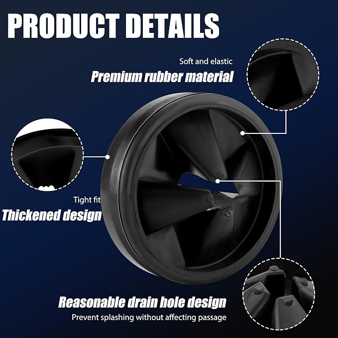 3 3/8" Garbage Disposal Splash Guard Replacement for InSinkErator Evolution | QCB-AM rubber Drain Insert, Sink Baffle, Garbage Disposer Accessories, Upgraded Removable Quiet Collar Drain Plugs, Black - Image 5