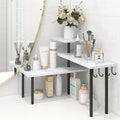 Bathroom Counter Corner Shelf, 3 Tier Kitchen Countertop Organizer for Over The Sink, Make Up, Dresser Table, White Marble by Homode