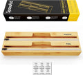 SpaceAid 2 in 1 Long Wrap Dispenser (Need 3" Deep Drawer) with Cutter, Plastic Wrap, Aluminum Foil Dispenser for Kitchen Drawer, Bamboo Roll Organizer Holder, Compatible with 15" Roll by SpaceAid