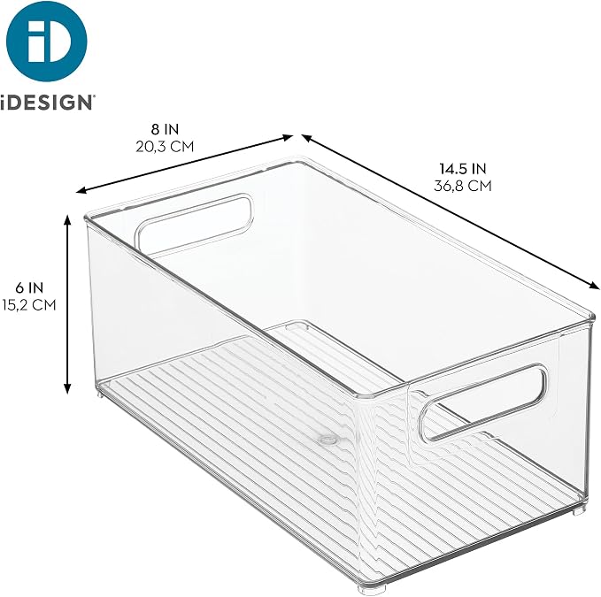 iDesign Stackable Fridge Bin, Set of 2, Clear | Kitchen Storage Bin, For Pantry, Cabinets, or Fridge - Image 4