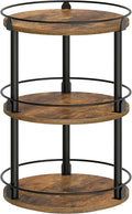 3-Tier Lazy Susan Organizer, Rotating Spice Rack, Spinning Organizer, Industrial Turntable Spice Rack Organizer for Cabinet, Kitchen Countertop, Pantry, Rustic Brown and Black SR23BR by Yatiney