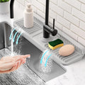17.7'' Folding Faucet Mat for Kitchen Sink Splash Guard[7° Slope Fast Self-draining][Snap Lock Fit] Kitchen Sink Faucet Mat Splash Guard Kitchen Sink Area Water Splash Guard Behind Faucet Draining Mat by Snoquir