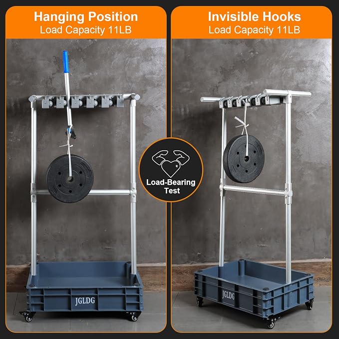 Mobile Mop and Broom Holder，Efficient Storage Solution for Cleaning Tools Keep Your Tools Handy and Organized - Image 6
