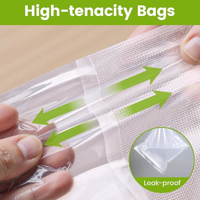 FEPPO Vacuum Sealer Bags for Food,15 PCS 8.3"×8.7" & 15 PCS 10.2"×11" Reusable Vacuum Seal Bags with Air Valve for Food Storage, Ideal for Freshness Preservation - Image 4