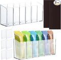 2 Pcs Acrylic Drink Packet Organizer, Water Drink Packet Holder Water Flavor Packet Storage Container with Removable Divider Wall Mount Drink Storage Bins for Table Refrigerator Cabinets Pantry by HFYZZ