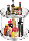 Amolliar Lazy Susan Organizer, 2 Tier 9 Inch, Rotating Turntable Organizer | Lazy Susan for Cabinet Fridge, Pantry Organizer, Spice Rack Condiment Organizer for Kitchen, Countertop Bathroom Vanity Tray by Amolliar